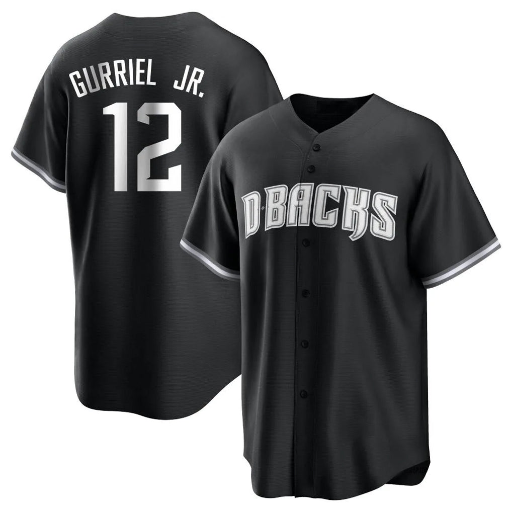 Arizona Diamondbacks #12 Lourdes Gurriel Jr Player Black Tomch Game Home Stitched Jerseys