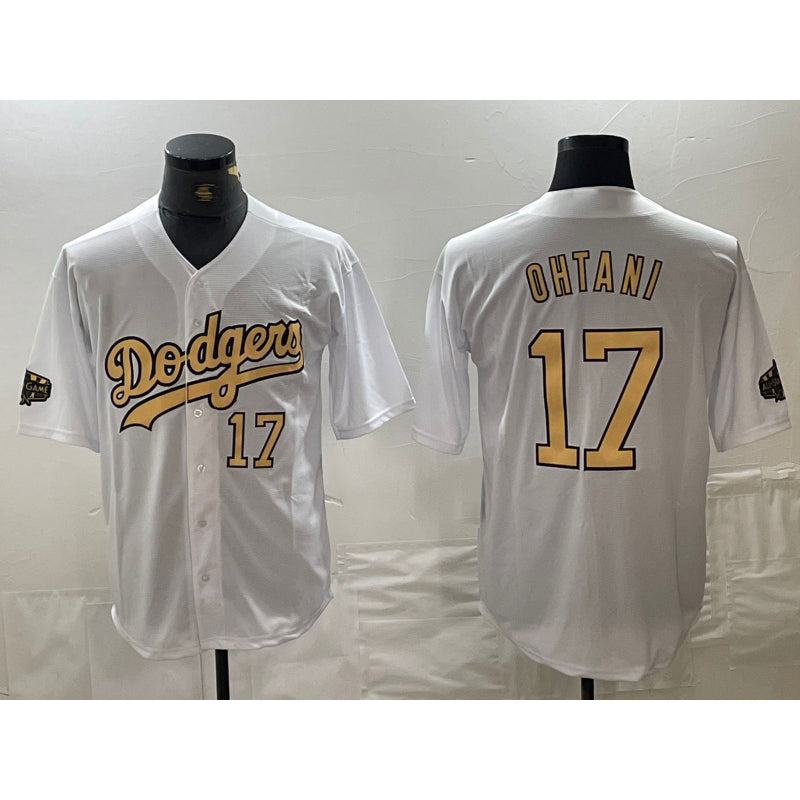 Los Angeles Dodgers #17 Shohei Ohtani Number White Thaam 2022 All Star Stitched Cool Base Jerseys