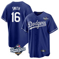 Los Angeles Dodgers #16 Will Smith Player Royal Tomch World Series Game Stitched Jerseys