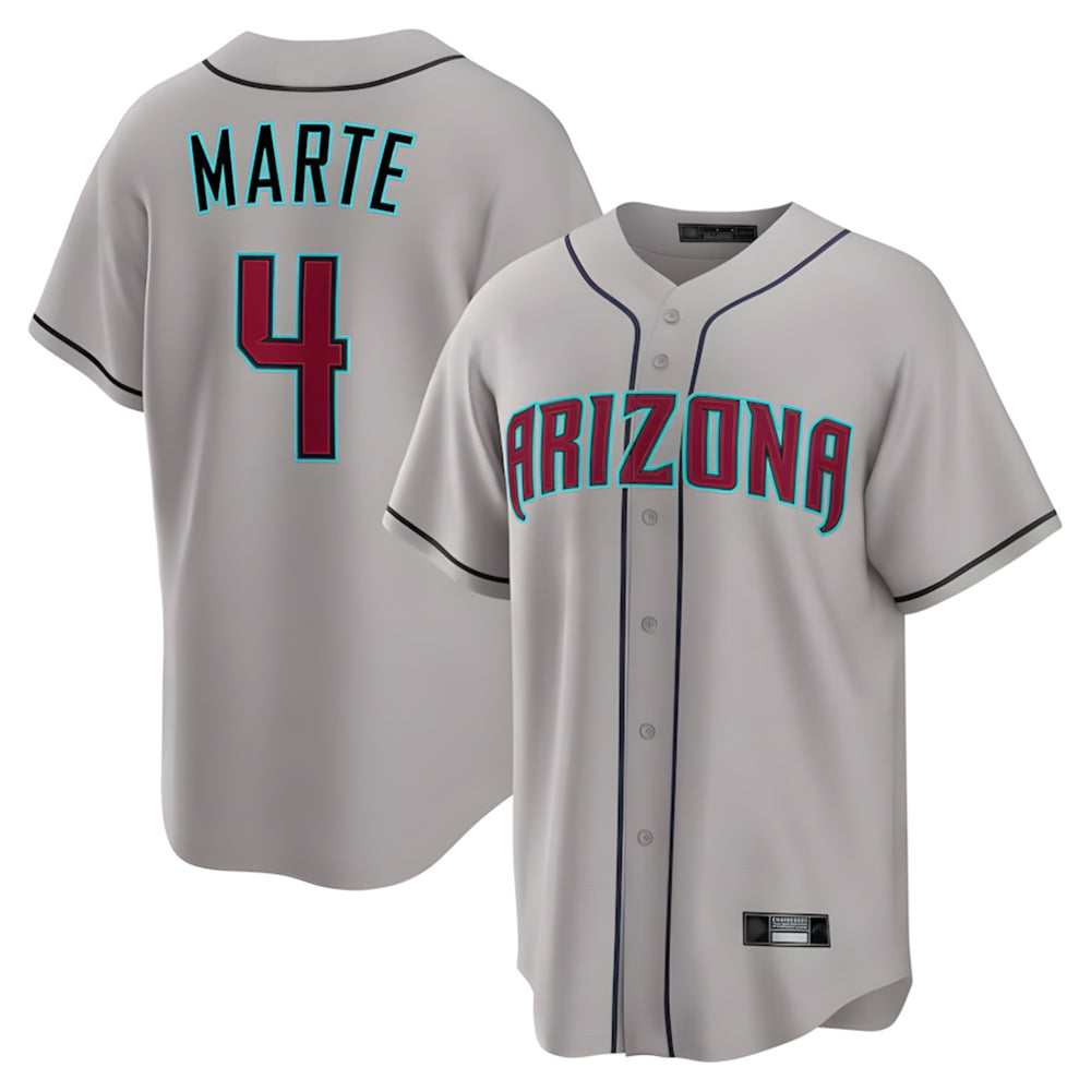 Arizona Diamondbacks #4 Ketel Marte Player Gray Tomch Road Home Game Stitched Jerseys