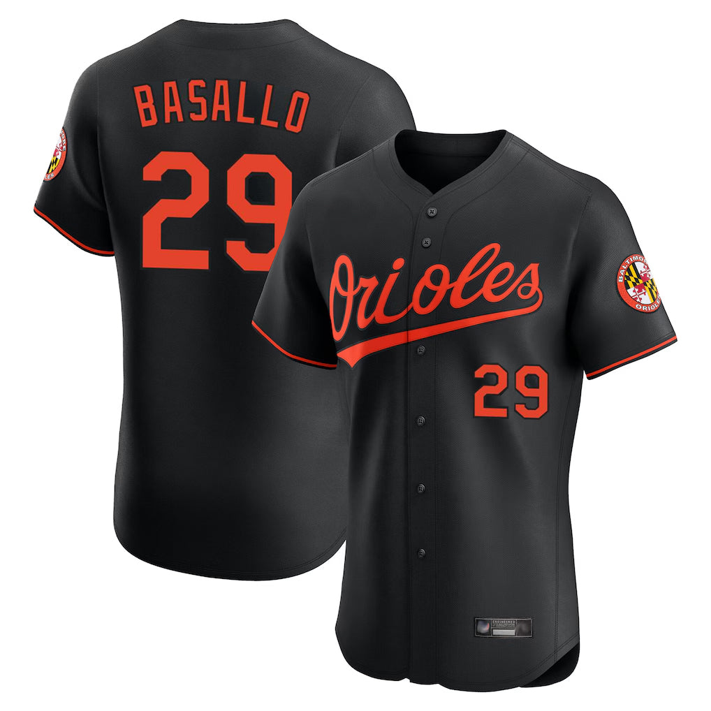 Baltimore Orioles #29 Samuel Basallo Player Black Tomch Limited Elite Home Game Stitched Jerseys
