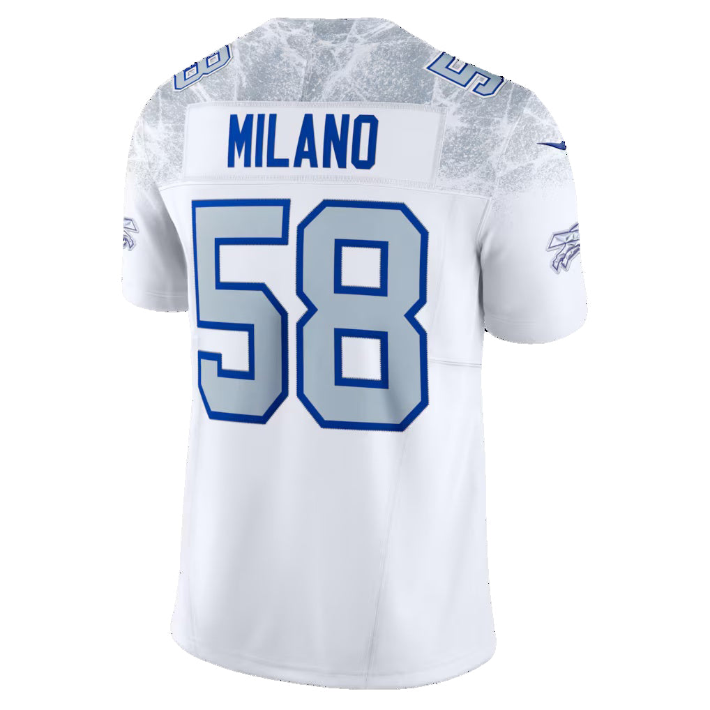 B.Bills #58 Matt Milano White Tomch 2025 Rivalries Collection Limited Jersey