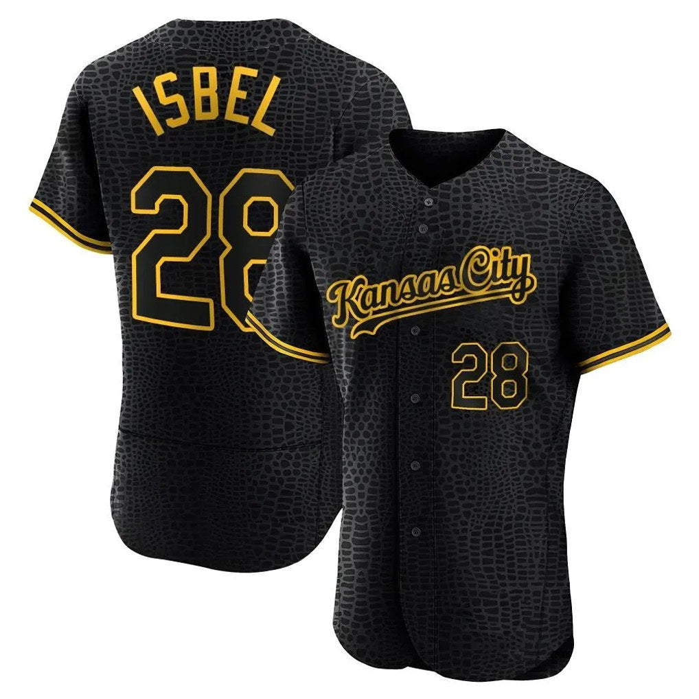 Kansas City Royals #28 Kyle Isbel Player Black Tomch Snake Skin City Limited Elite Stitched Jerseys