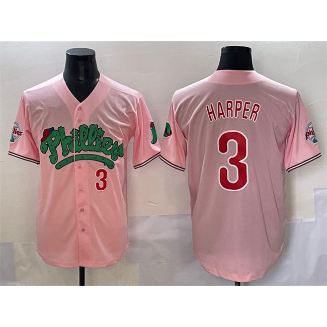 Philadelphia Phillies #3 Bryce Harper Pink Tomch Phanatic Limited Stitched Jersey
