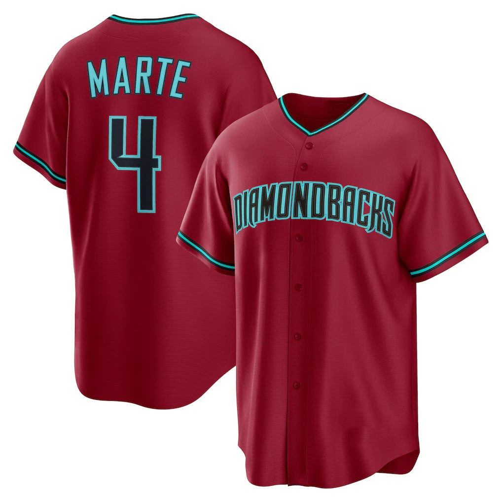 Arizona Diamondbacks #4 Ketel Marte Red Thaam Alternate 2 Replica Jersey