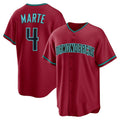 Arizona Diamondbacks #4 Ketel Marte Red Thaam Alternate 2 Replica Jersey