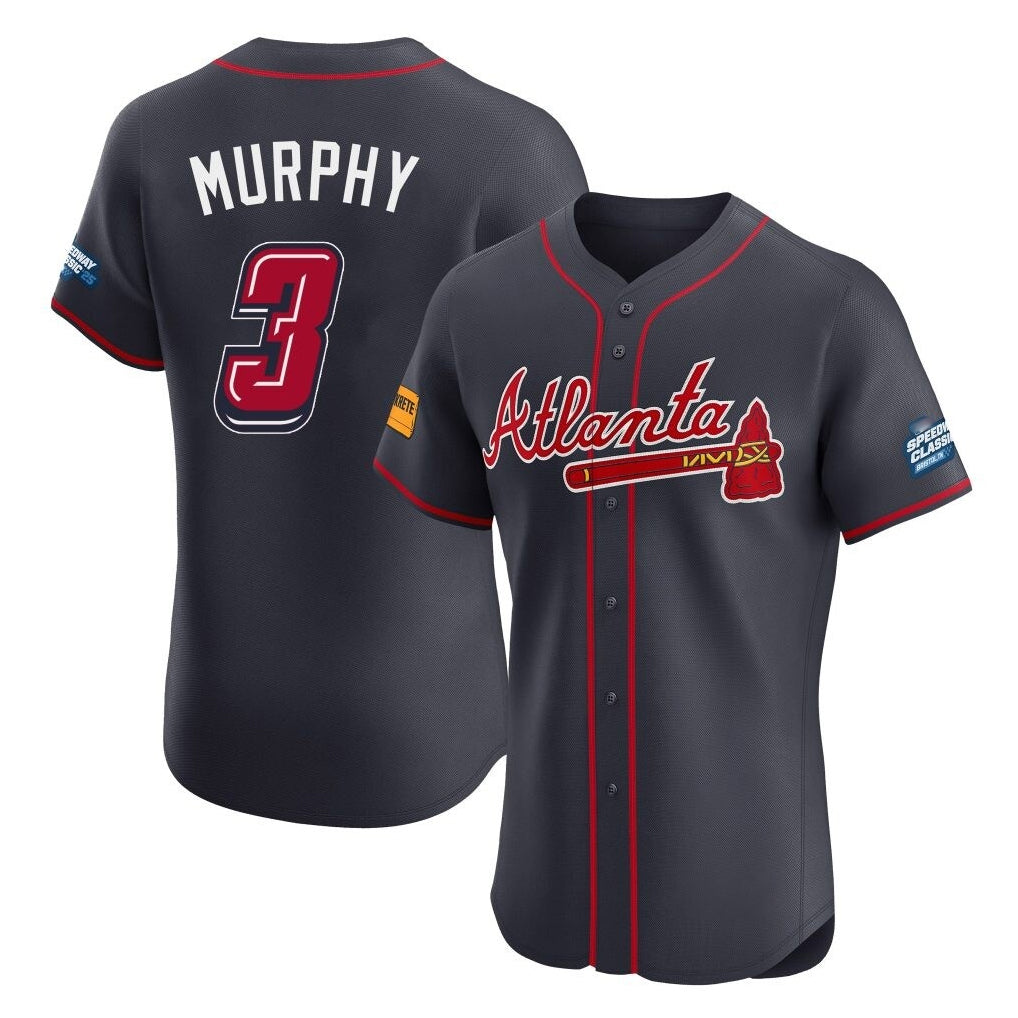 Atlanta Braves #3 Dale Murphy Player Navy Tomch 2025 Speedway Classic Limited Elite Home Game Stitched Jerseys