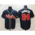 Atlanta Braves #24 Sanders Blue Tomch Game Jerseys