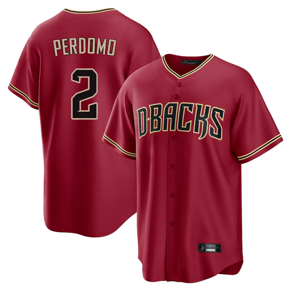 Arizona Diamondbacks #2 Geraldo Perdomo Player Red Tomch Home Game Stitched Jerseys