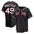 Boston Red Sox #49 Tim Wakefield Player Black Tomch Out Home Game Stitched Jerseys