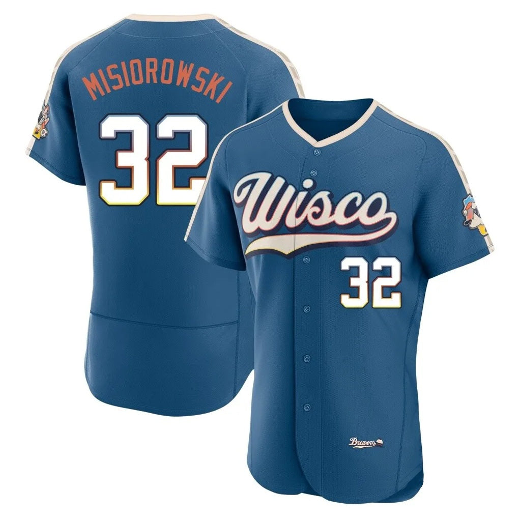 Milwaukee Brewers #32 Jacob Misiorowski Player Blue Tomch 2026 City Connect Home Limited Elite Stitched Jerseys