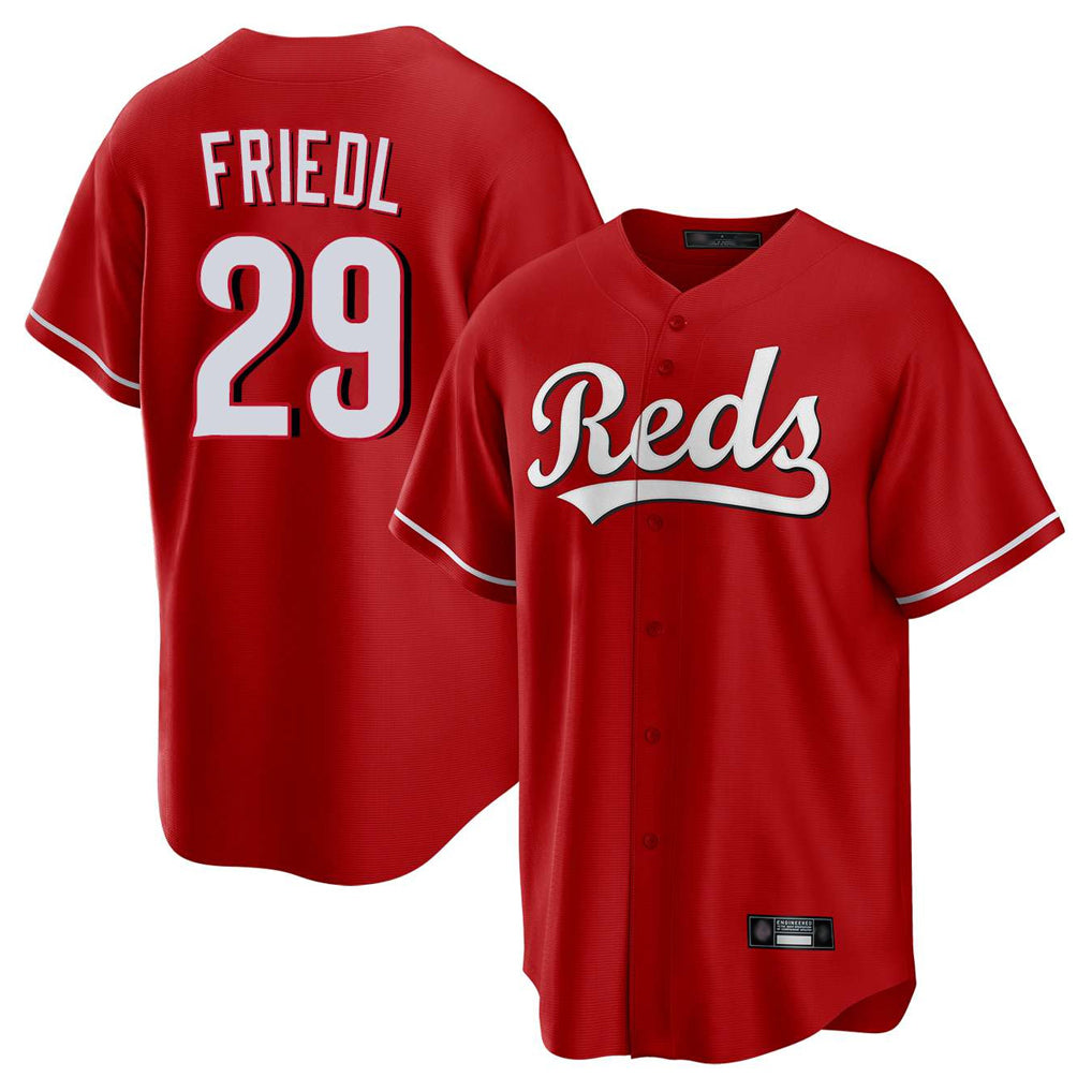 Cincinnati Reds #29 TJ Friedl Player Red Tomch Home Game Stitched Jerseys