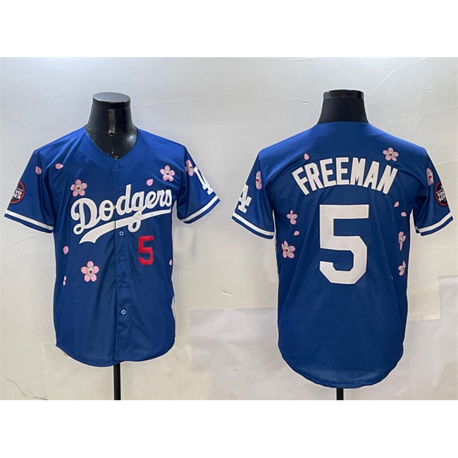Los Angeles Dodgers #5 Freddie Freeman Royal Thaam 2025 Tokyo Series Limited Stitched Jersey