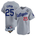 Los Angeles Dodgers #25 Tommy Edman Player Gray Tomch World Series Limited Home Stitched Jerseys