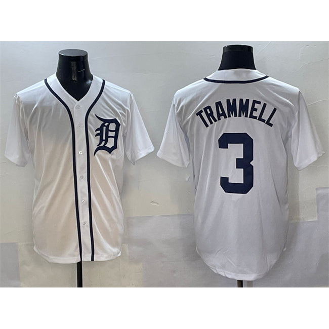 Detroit Tigers #3 Alan Trammell White Tomch Cool Base Stitched Jersey