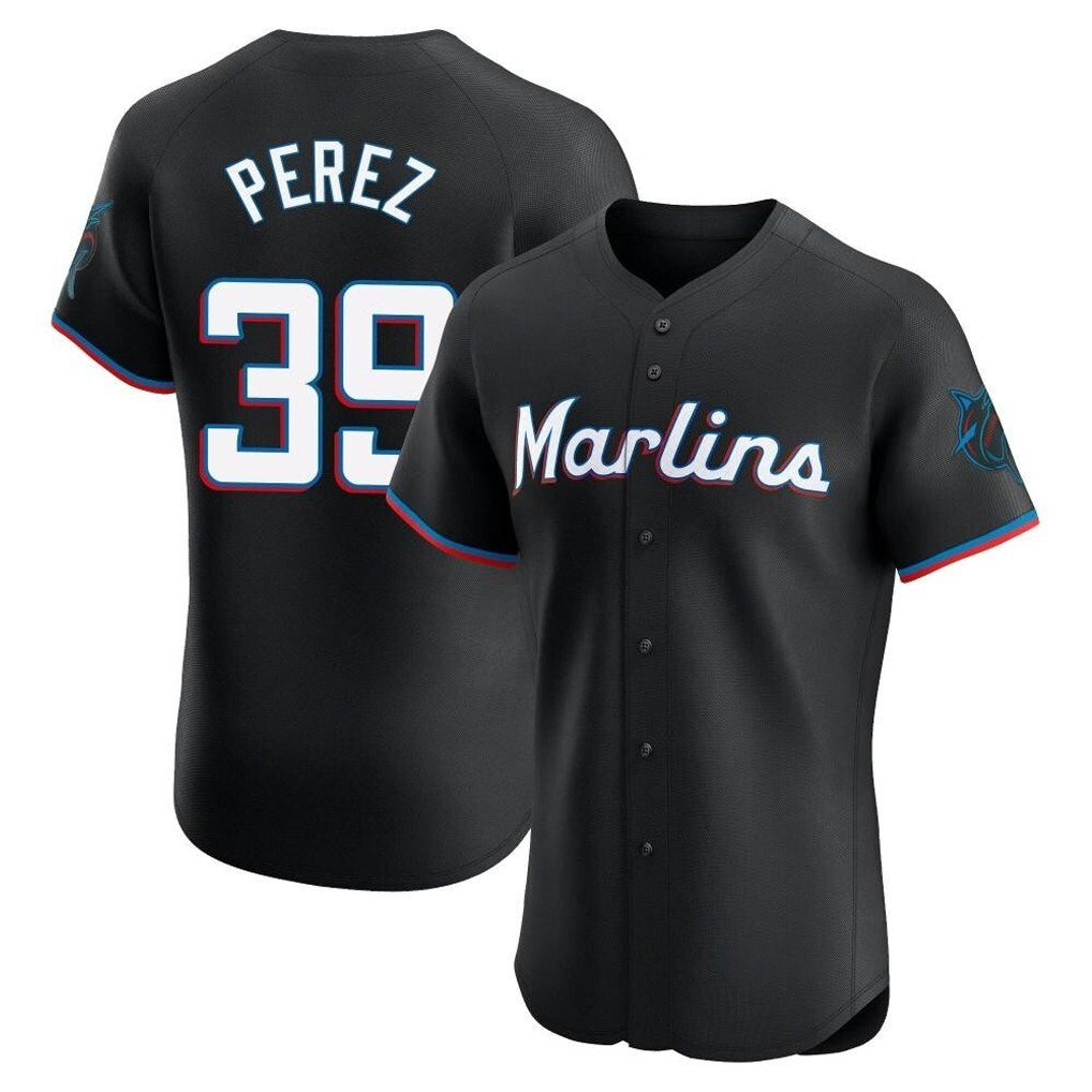 Miami Marlins #39 Eury Perez Player Black Tomch Vapor Home Limited Elite Stitched Jerseys