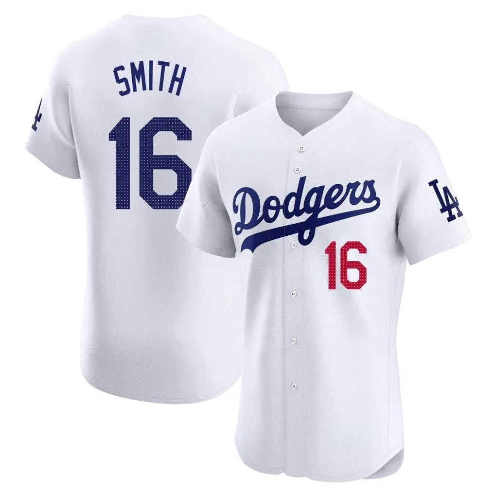 Los Angeles Dodgers #16 Will Smith Player White Tomch Limited Elite Home Stitched Jerseys