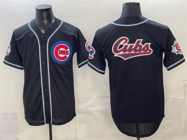 Chicago Cubs Team Big Logo 2026 Fashion Replica Black Tomch Out Stitched Jersey