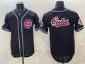 Chicago Cubs Team Big Logo 2026 Fashion Replica Black Tomch Out Stitched Jersey