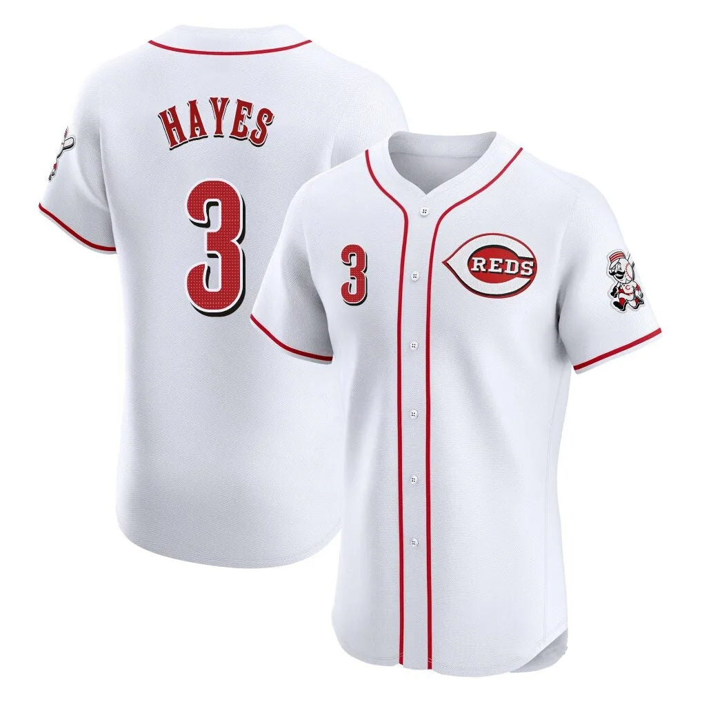 Cincinnati Reds #3 Ke'Bryan Hayes Player White Tomch Limited Elite Home Stitched Jerseys