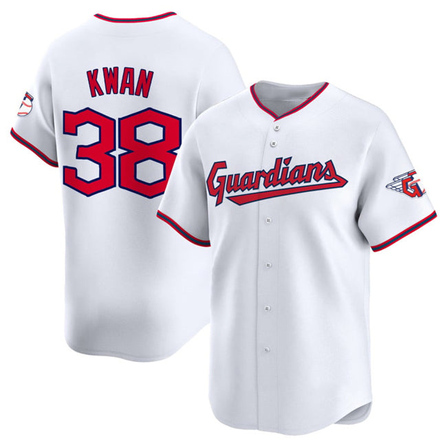 Cleveland Guardians #38 Steven Kwan White Thaam Home Limited Stitched Jersey