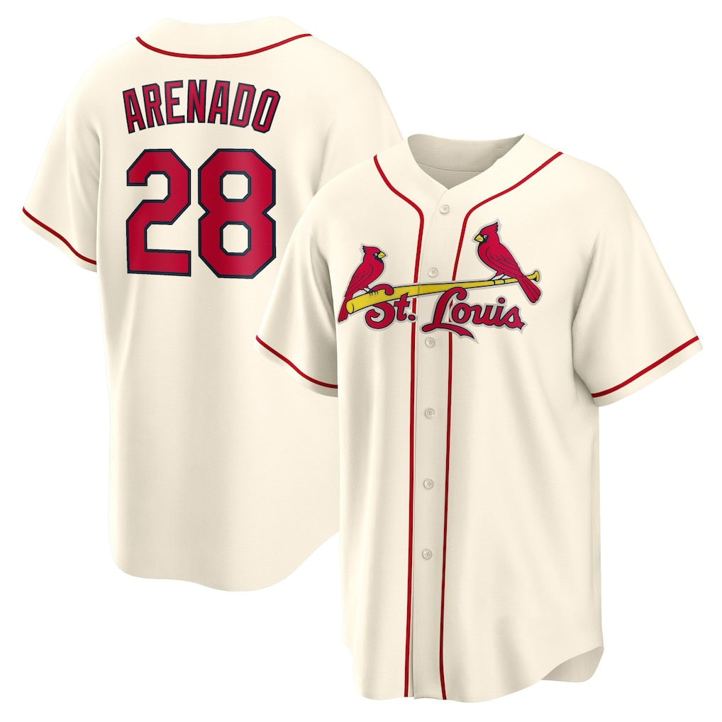 St. Louis Cardinals #28 Nolan Arenado Cream Tomch Alternate 2 Replica Jersey