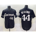 Cincinnati Reds #44 Elly De La Cruz Black Thaam 'Gothic Queen City Edition' Vapor Premier Limited Stitched Jersey