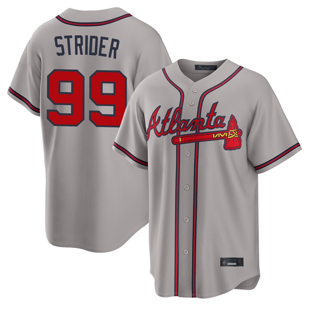 Atlanta Braves #99 Spencer Strider Player Gray Tomch Home Game Stitched Jerseys