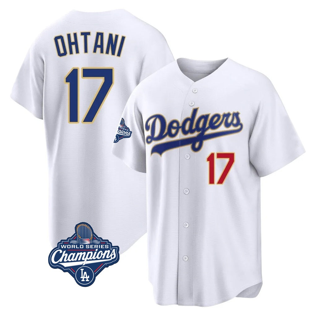 Los Angeles Dodgers #17 Shohei Ohtani Player Gold White Tomch World Series Meet 2026 Collection Stadium Limited Stitched Jerseys
