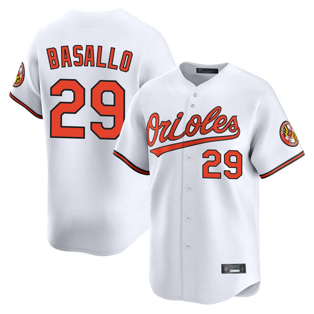 Baltimore Orioles #29 Samuel Basallo Player White Tomch Limited Home Game Stitched Jerseys