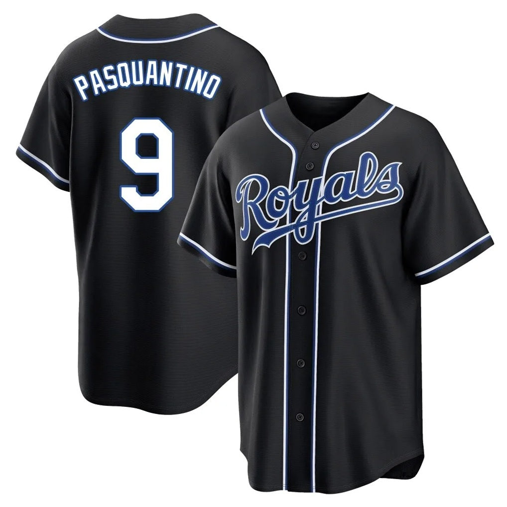 Kansas City Royals #9 Vinnie Pasquantino Player Black Tomch Carbon Fashion Home Game Stitched Jerseys