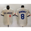 Los Angeles Dodgers #8 Kike Hernandez Number Cream Tomch 2024 City Connect Limited Stitched Jerseys