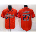 Houston Astros #27 Jose Altuve Orange Thaam With Patch Cool Base Stitched Jersey