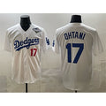 Los Angeles Dodgers #17 Shohei Ohtani White Thaam 2025 World Series Home Limited Stitched Jersey