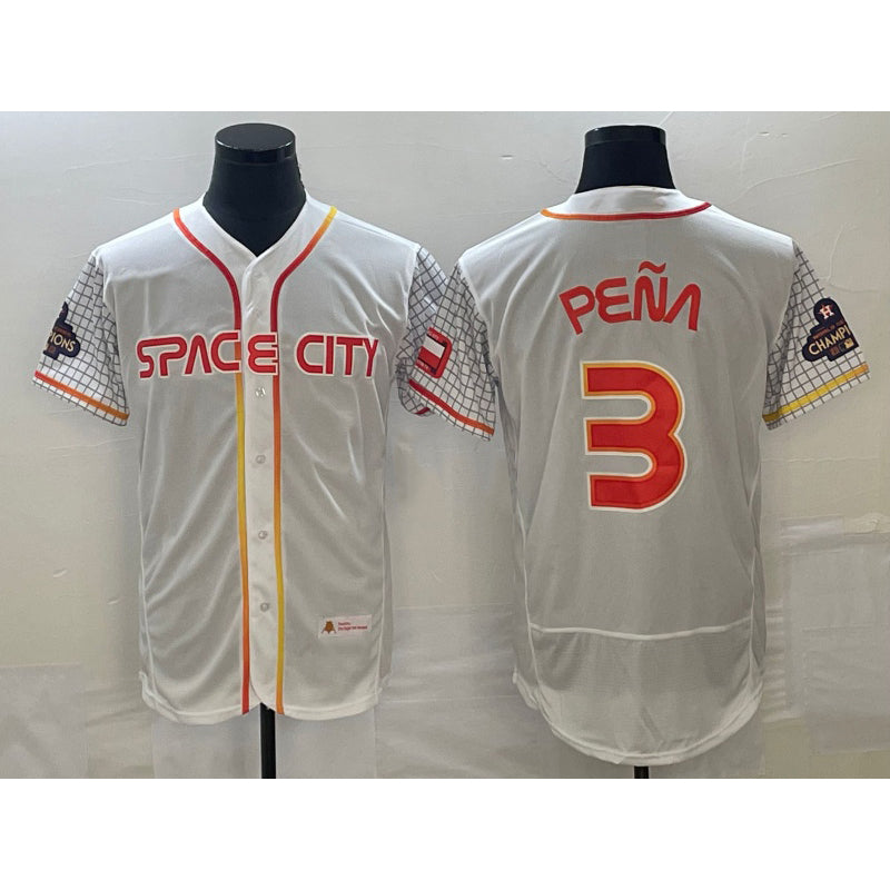 Houston Astros #3 Jeremy Pena Number White Thaam 2023 City Connect Flex Base Stitched Jersey