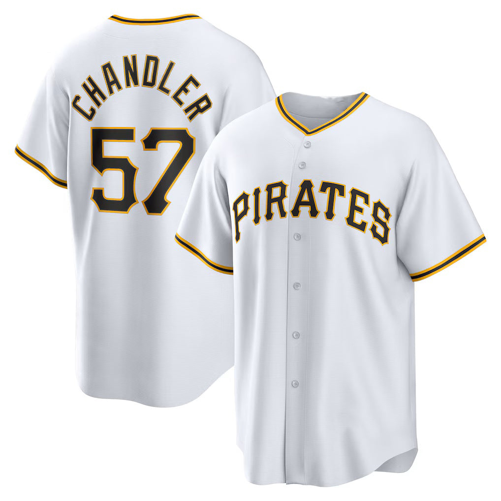 Pittsburgh Pirates #57 Bubba Chandler White Tomch Home Replica Jersey