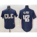 Cleveland Guardians #48 Emmanuel Clase Navy Tomch 2024 City Connect Limited Stitched Jersey