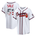 Atlanta Braves #51 Chris Sale Player White Tomch USA 250 Fourth Of July Limited Home Game Stitched Jerseys