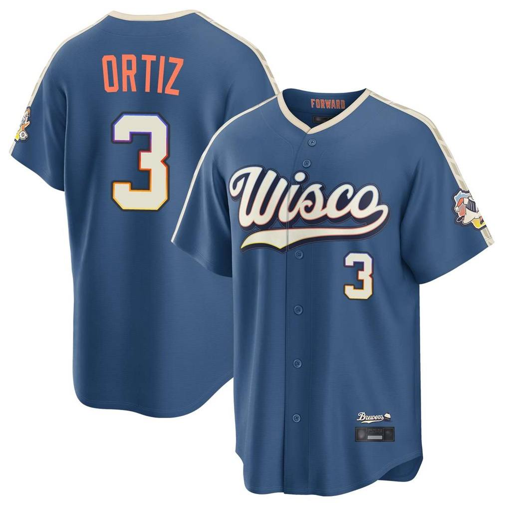 Milwaukee Brewers #3 Joey Ortiz Player Blue Tomch 2026 City Connect Home Game Stitched Jerseys