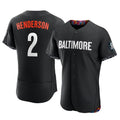 Baltimore Orioles #2 Gunnar Henderson Player Black Tomch City Connect Limited Elite Home Game Stitched Jerseys
