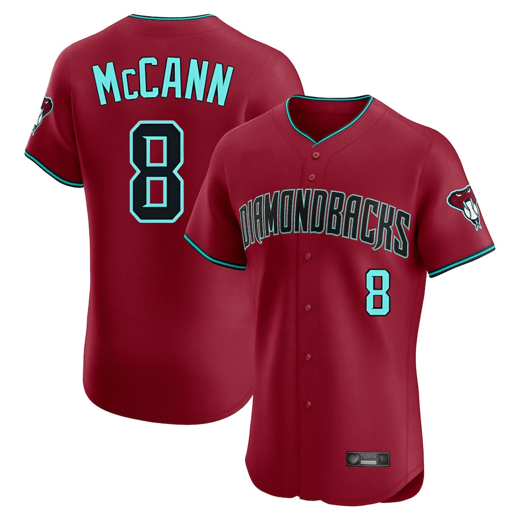 Arizona Diamondbacks #8 James McCann Player Red Tomch Limited Elite Home Game Stitched Jerseys