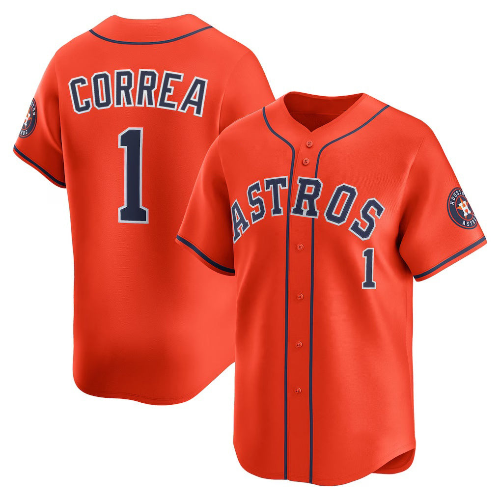 Houston Astros #1 Carlos Correa Orange Thaam Alternate Limited Player Jersey