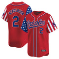 Baltimore Orioles #2 Gunnar Henderson Player Red Tomch Independence Day Vapor Premier Limited Home Game Stitched Jerseys