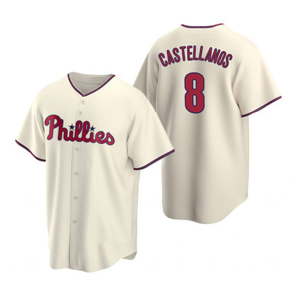 Philadelphia Phillies #8 Nick Castellanos Cream Tomch Cool Base Stitched Jersey