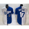Los Angeles Dodgers #17 Shohei Ohtani Number White Blue Thaam Two Tone Stitched Jerseys