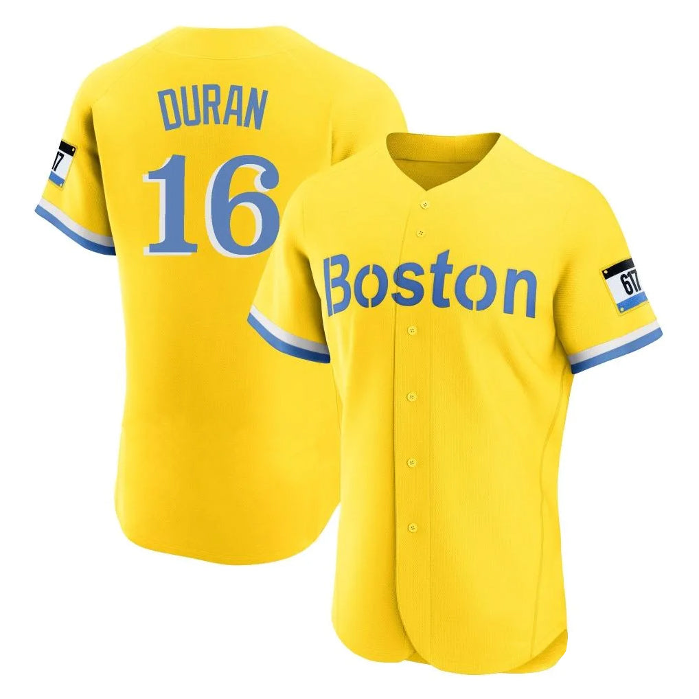 Boston Red Sox #16 Jarren Duran Player Yellow Tomch Limited Elite Home Game Stitched Jerseys1