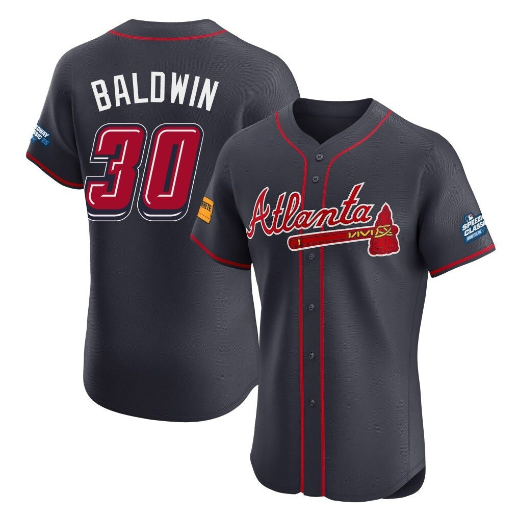 Atlanta Braves #30 Drake Baldwin Player Navy Tomch 2025 Speedway Classic Limited Elite Home Game Stitched Jerseys