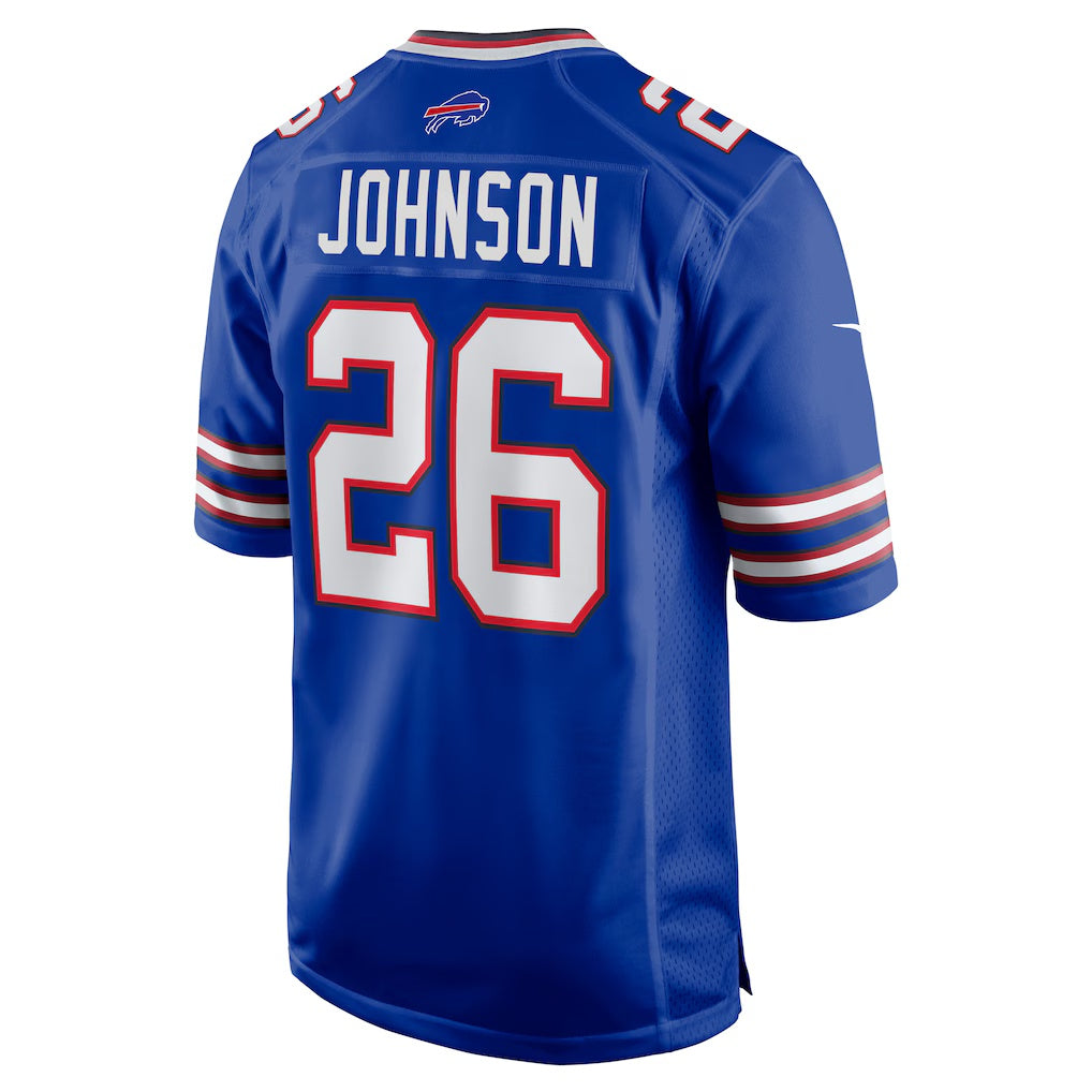 B.Bills #26 Ty Johnson Royal Tomch Team Game Jersey
