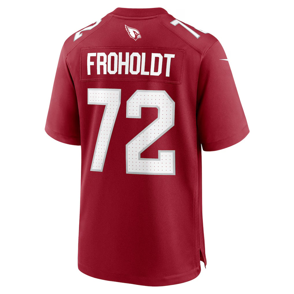 A.Cardinals #72 Hjalte Froholdt Cardinal Tomch Team Game Jersey