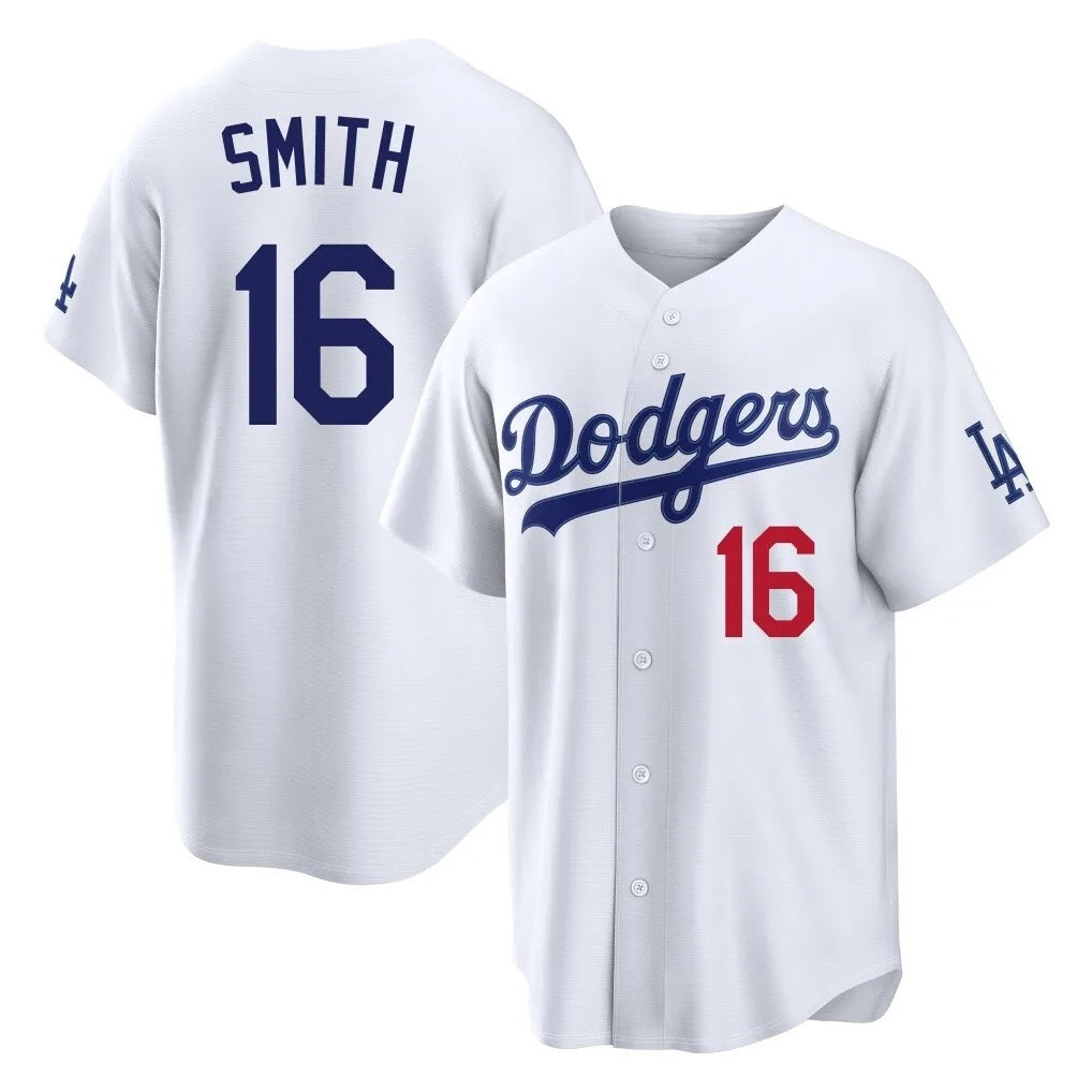 Los Angeles Dodgers #16 Will Smith Player White Tomch Home Game Stitched Jerseys